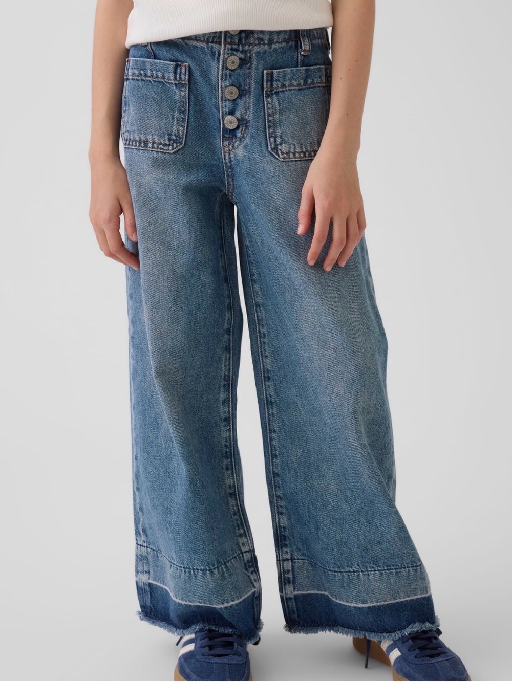 GAP Kids High Rise Stride Wide-Leg Ankle Jeans